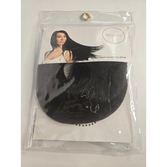 Bellami Hair Extensions Wrap Pony Tail 160g 20” Length Jet Black  NEW - Picture 1 of 3
